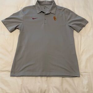 Nike Gray Polo Shirt with Red Accents USC Logo